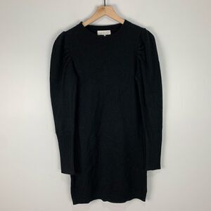Wayf Black Puff Sleeve Sweater Dress XS